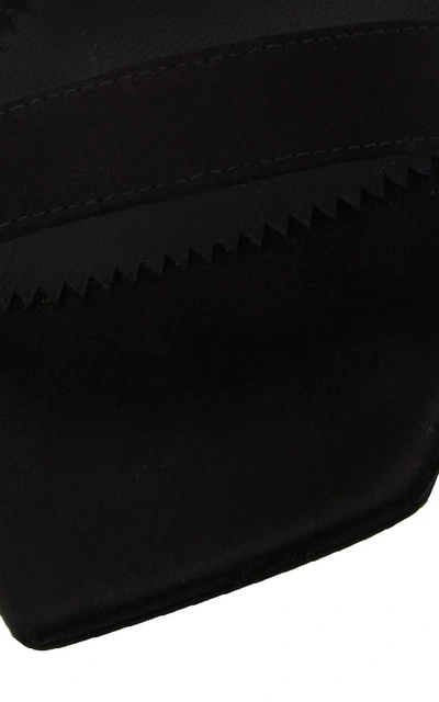 Shop Giuseppe Zanotti Fringed Crystal-embellished Suede Sandals In Black