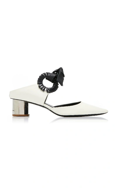 Shop Proenza Schouler Grommet-embellished Leather Mules In White