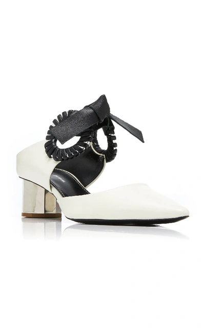Shop Proenza Schouler Grommet-embellished Leather Mules In White