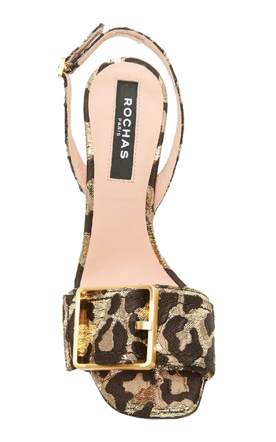Shop Rochas Buckled Leopard-print Broade Slingback Sandals In Animal