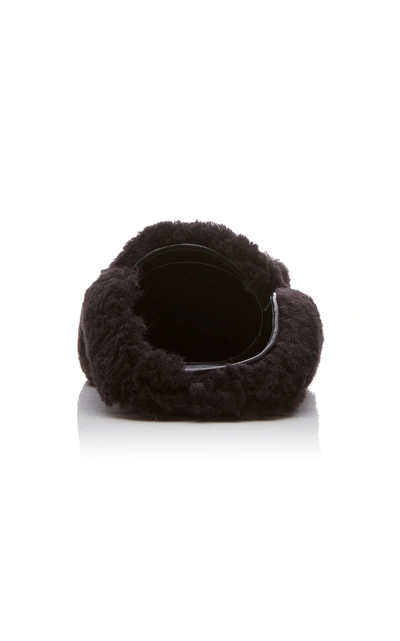 Tibi Colin Shearling Mules In Black