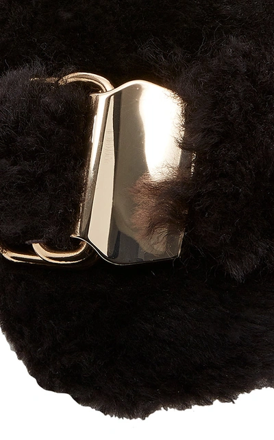 Tibi Colin Shearling Mules In Black