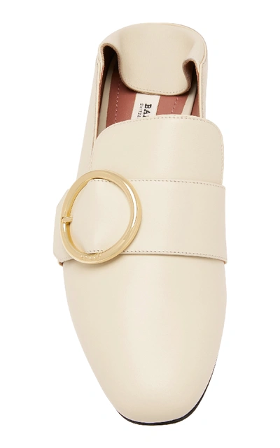 Shop Bally Lottie Buckled Leather Loafers In Neutral
