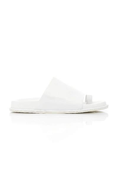 Shop Marina Moscone Leather Slides In White