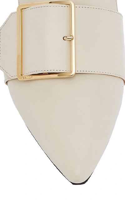 Shop Bally Hamelin Buckled Leather Mule In White