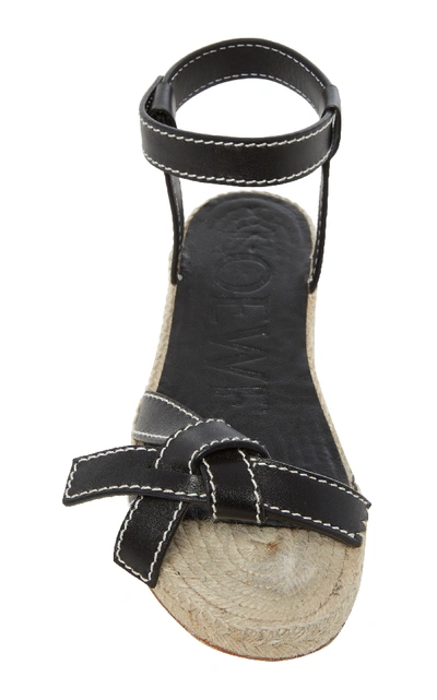 Shop Loewe Gate Leather Sandals In Black
