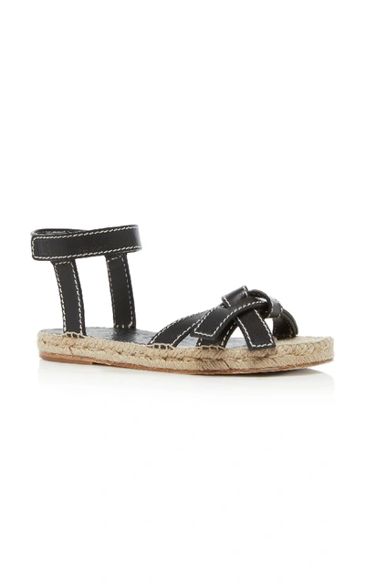 Shop Loewe Gate Leather Sandals In Black