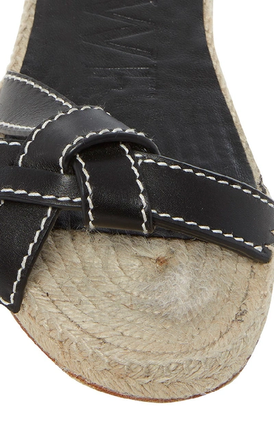 Shop Loewe Gate Leather Sandals In Black