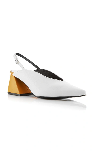Shop Yuul Yie Exclusive Slingback Leather Pumps In White