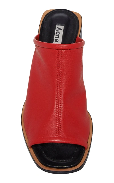 Shop Acne Studios Bernelle Two-tone Leather Mules In Red