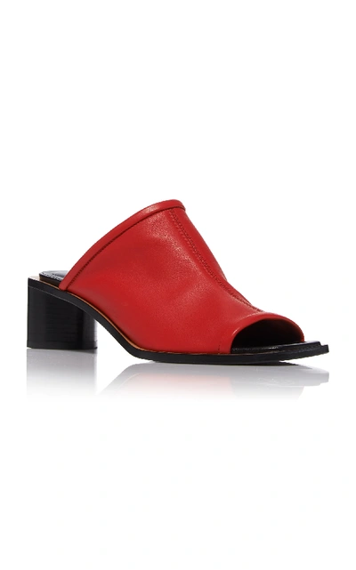 Shop Acne Studios Bernelle Two-tone Leather Mules In Red