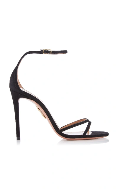 Shop Aquazzura Purist Suede Sandals In Black