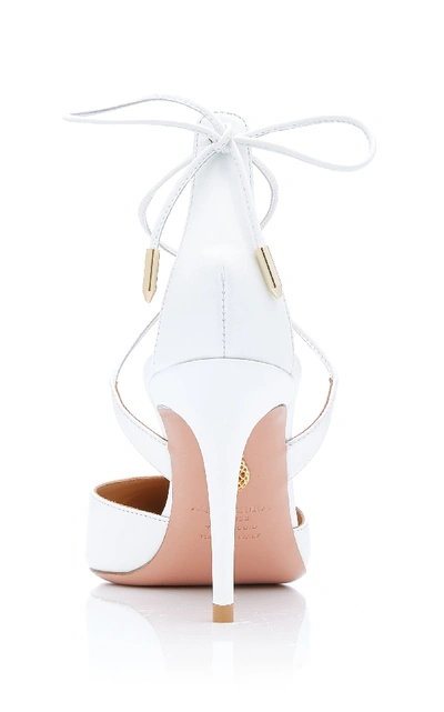 Shop Aquazzura Very Matilde Leather Pump 85 In White