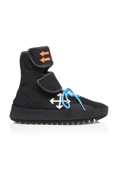 Shop Off-white Moto Neoprene Sneakers In Black/white