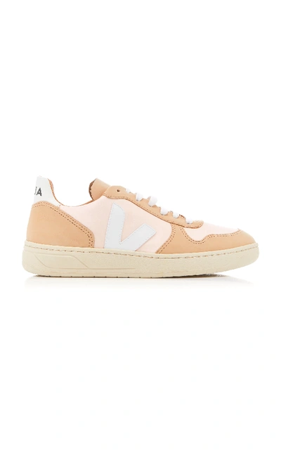 Shop Veja V-10 Bastille Leather Sneaker In Pink