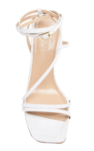 Shop Jacquemus Bordighera Leather Sandals In White