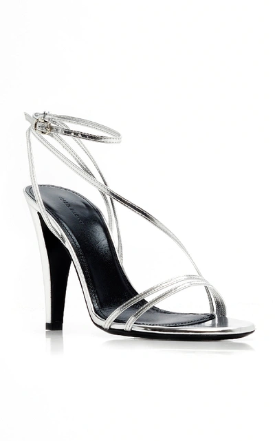 Shop Isabel Marant Arora Leather Sandals In Silver