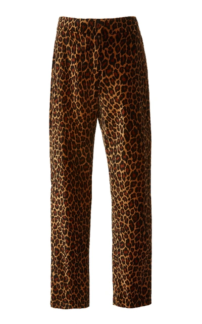 Shop A.l.c Harrison Leopard-print Straight-leg Pants In Animal