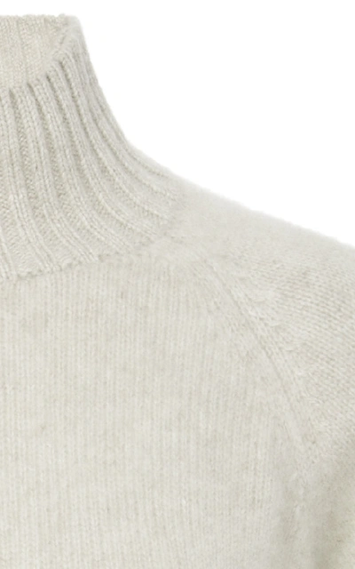 Shop The Elder Statesman Highland Cropped Cashmere Turtleneck Sweater In Neutral