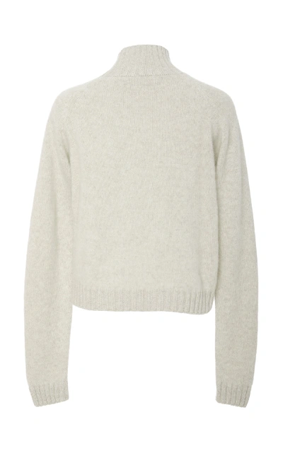 Shop The Elder Statesman Highland Cropped Cashmere Turtleneck Sweater In Neutral