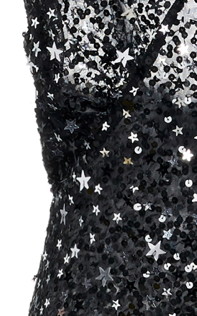 Shop Attico Sequin-embellished Gown In Black