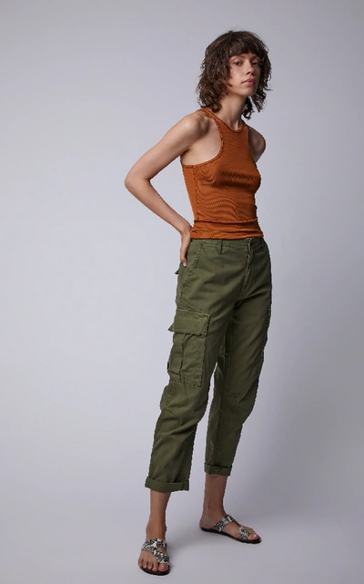 Shop Re/done Cotton-twill Cargo Pants In Green