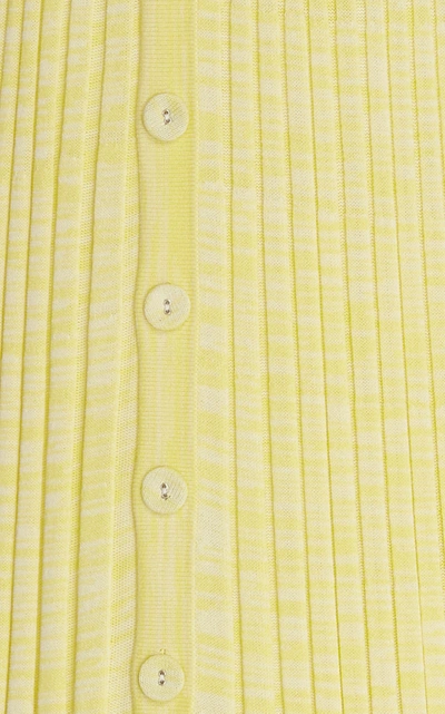 Shop Christopher Esber Pleated Knit Skirt In Yellow