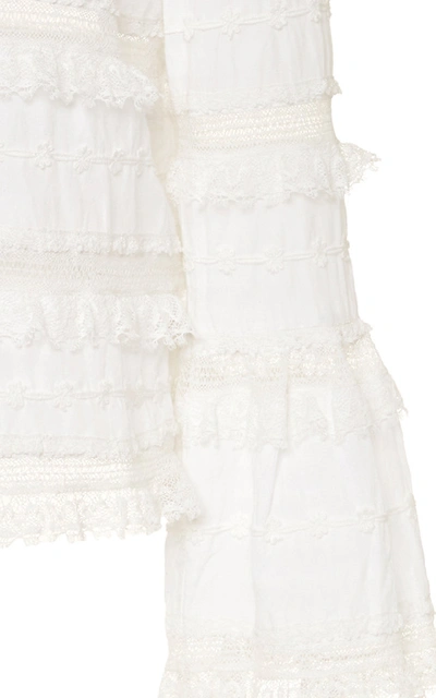 Shop Ulla Johnson Grace Bell Sleeve Blouse In White