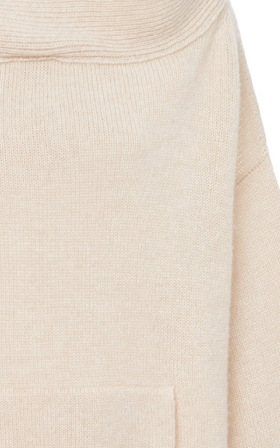 Shop Rosetta Getty Oversized Wool And Cashmere-blend Hooded Sweatshirt In Neutral