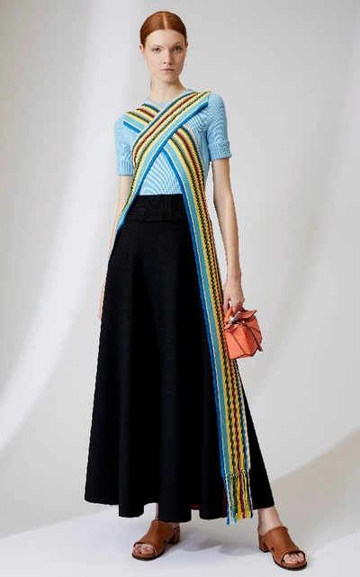 Shop Loewe Striped Rib-knit Maxi Dress In Multi