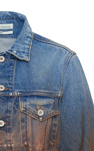 Shop Off-white Degradé Denim Jacket In Blue