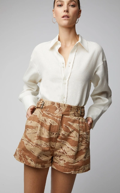 Shop Rachel Comey Roam High-rise Cotton Short In Print