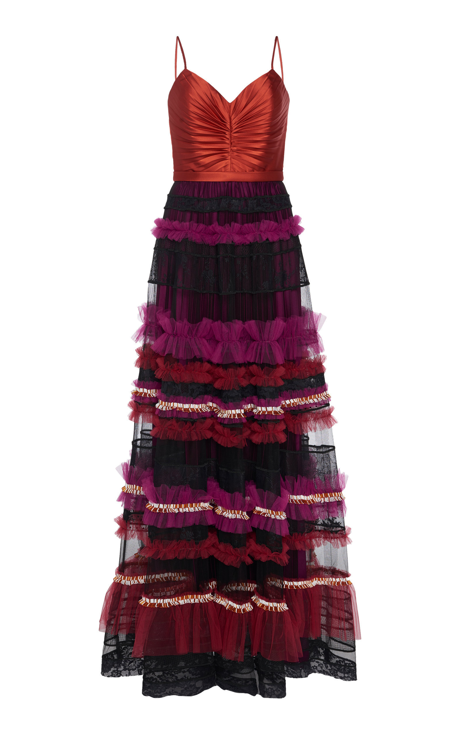 Viktor Rolf Tulle Ruffle Plisse Gown In Multi Modesens