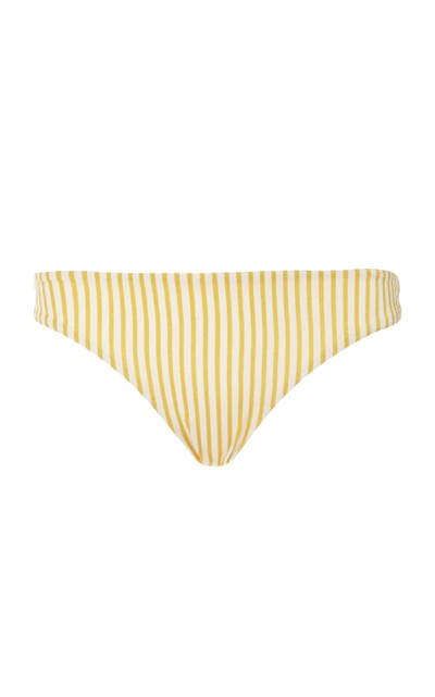 Shop Tori Praver Mimi Ruched Cheeky Bottom In Yellow