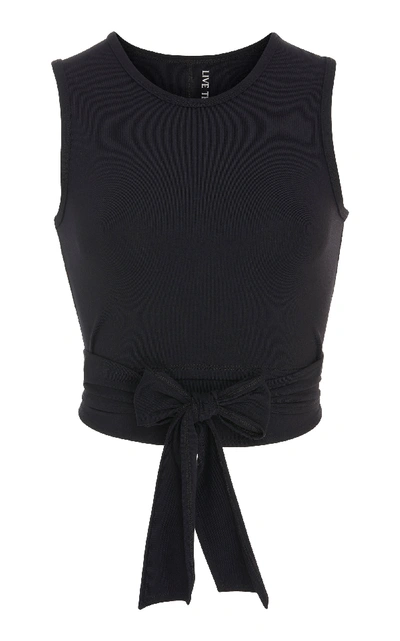 Shop Live The Process Tie Waist Ballet Top In Black