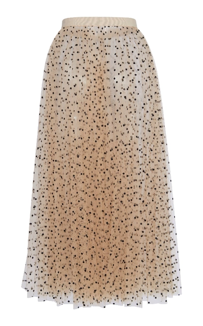 Shop Khaite Elisabetta Dotted Tulle Midi Skirt In Multi