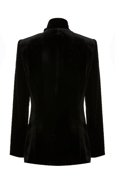 Shop Frame Necktie Velvet Blazer In Black