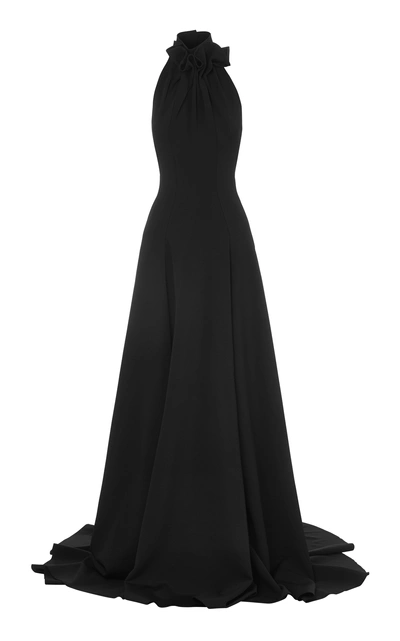 Shop Maticevski Palma Halter Neck Gown In Black