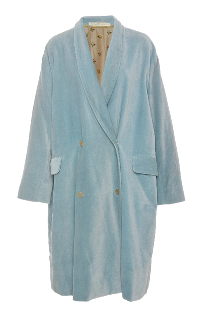 Shop Péro Classic Velvet Coat In Blue