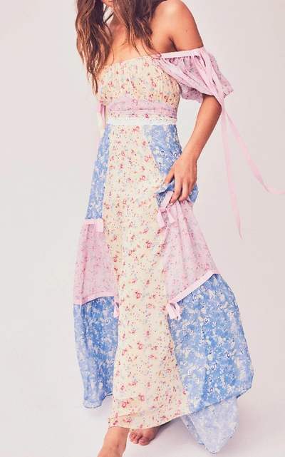 Loveshackfancy Jessie Bow tie Detailed Floral print Silk Dress In Multi ModeSens