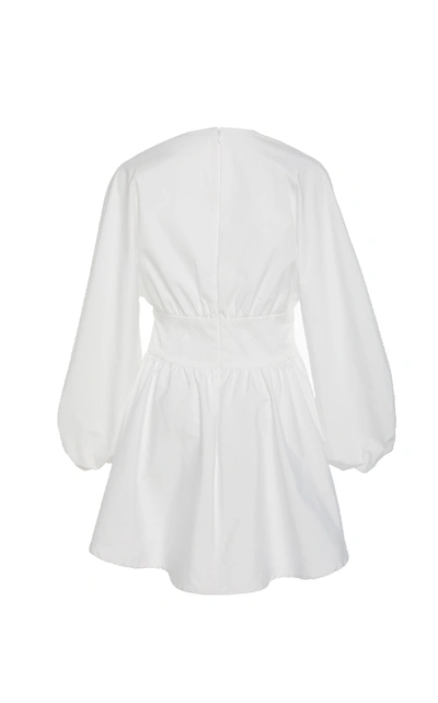 Shop Lela Rose Cotton-blend Top In White