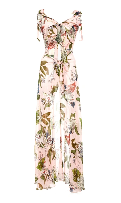 Shop Sinesia Karol Sk Leah Silk Cover Up In Floral