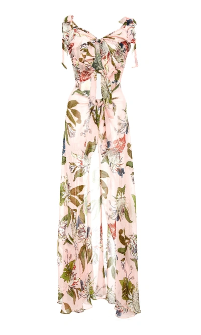 Shop Sinesia Karol Sk Leah Silk Cover Up In Floral