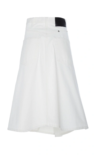 Shop Proenza Schouler Asymmetric Denim Midi Skirt In White