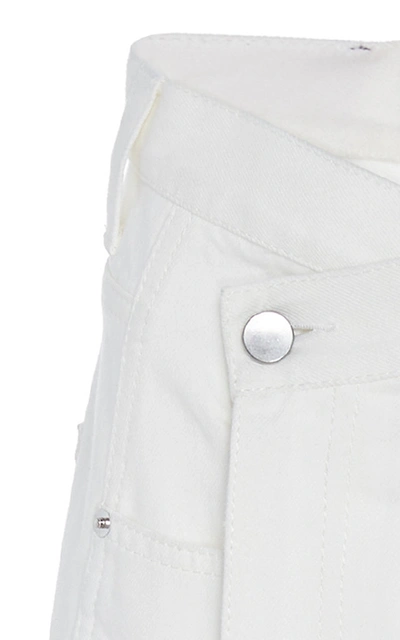 Shop Proenza Schouler Asymmetric Denim Midi Skirt In White