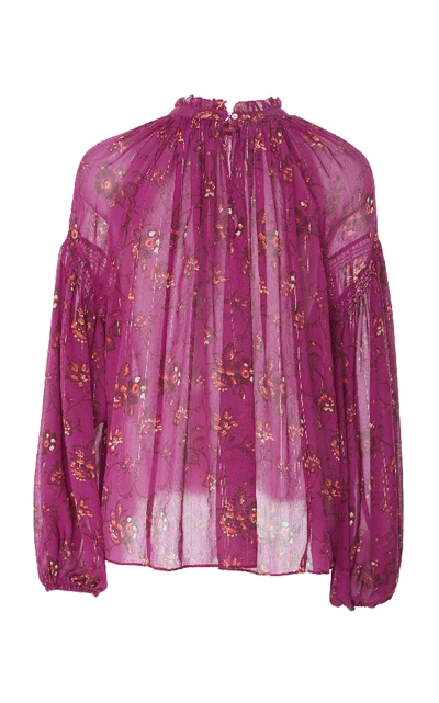 Shop Ulla Johnson Arnoux Silk-blend Blouse In Pink