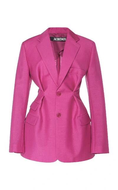 Shop Jacquemus Raffaella Wool Blazer In Pink