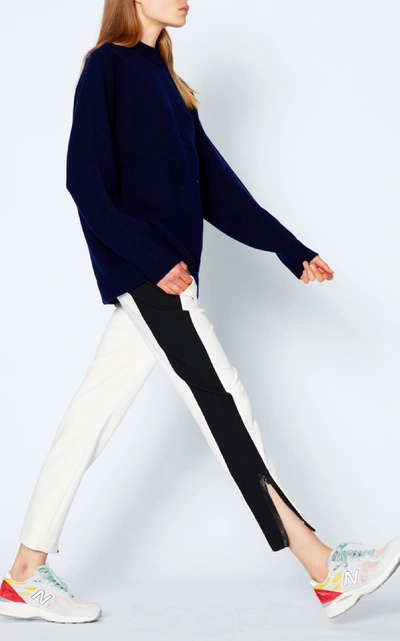 Shop Tibi  Anston Crepe Straight-leg Pants In White