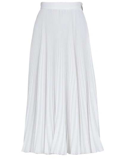 Shop Msgm Pleated Skirt In White