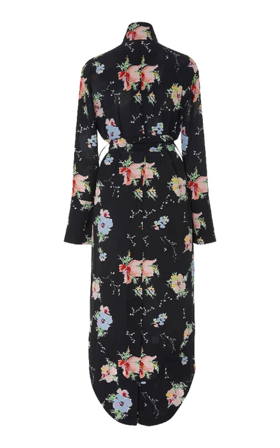 Shop Arias Signature Silk Shirt Dress In Floral